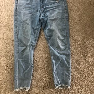 Loft modern skinny crop with raw hem